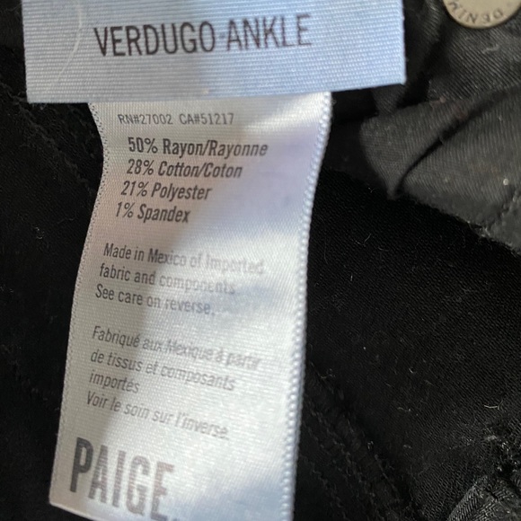 Paige verdugo jeans in black size 26 - ankle - Picture 3 of 3